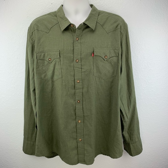 levi's olive green shirt